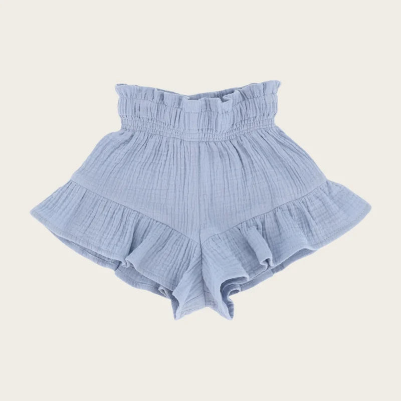 RUFFLE SHORTS PEARL VINTAGE BLUE