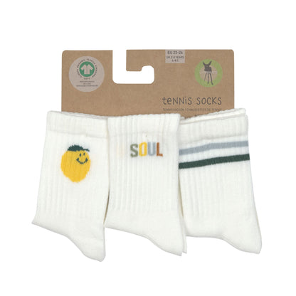 Tennis Socks Kids (3 pcs) - Little Gang, Lemon