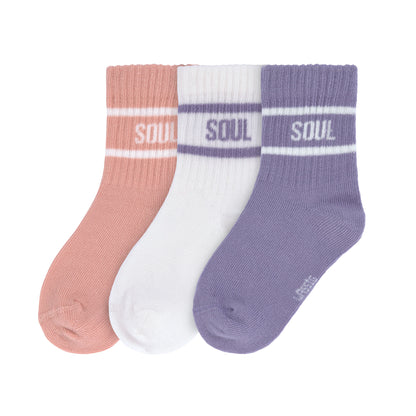 Tennis Socks Kids (3 pcs) - Little Gang, peach pastel lilac