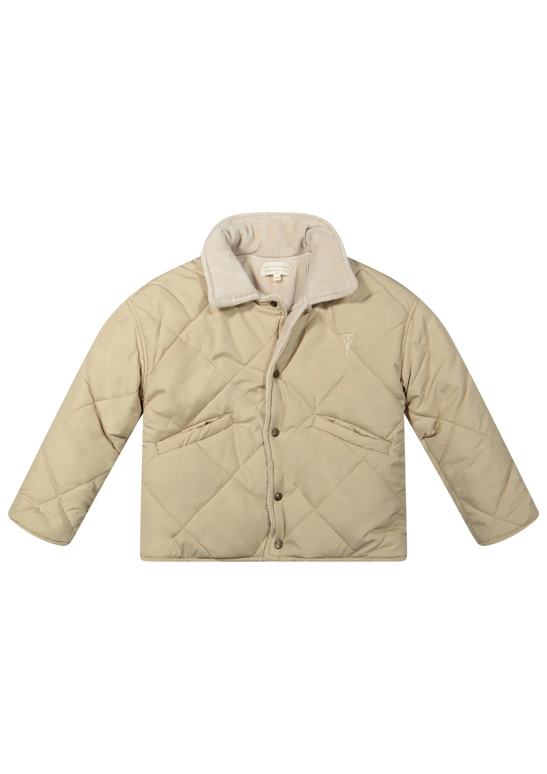 Two in one ribbed jacket | Oat