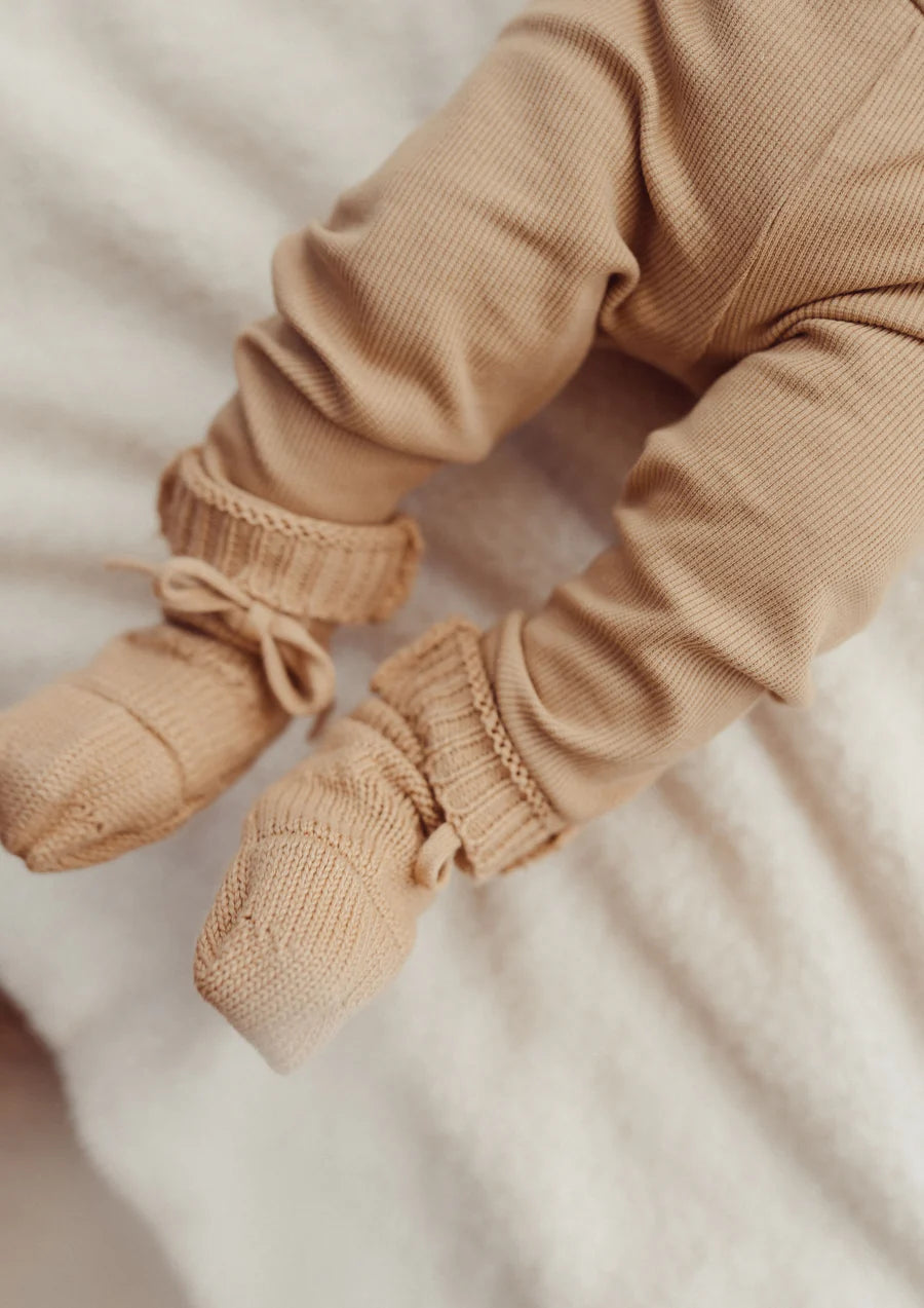 Beau Knitted Booties | Honey