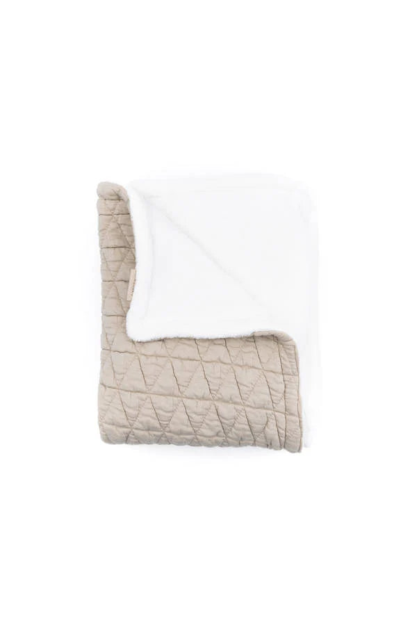 Wiegdeken, biologische bamboe + pluche spons - OYSTER GREY