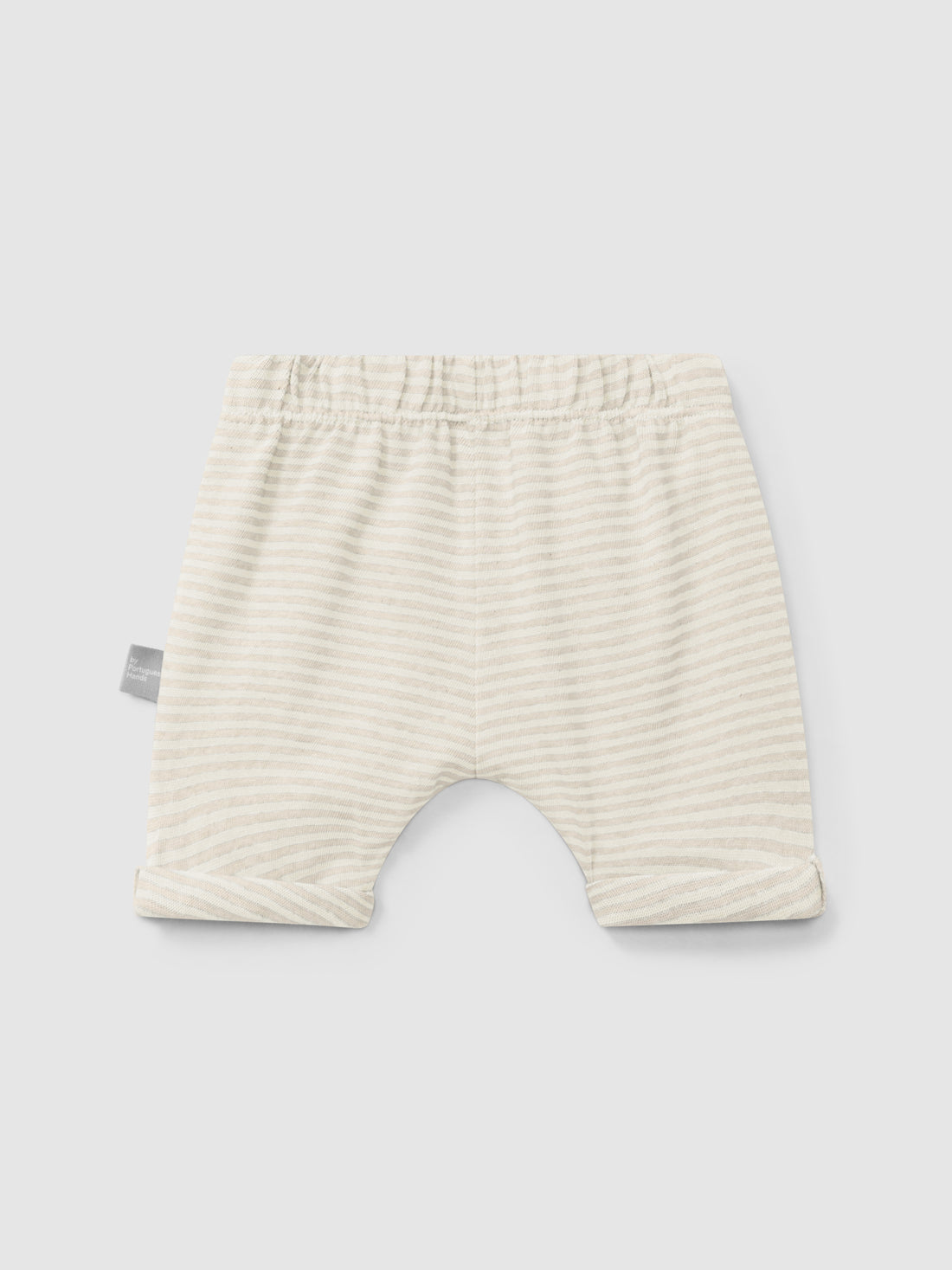 Cotton striped shorts Beige