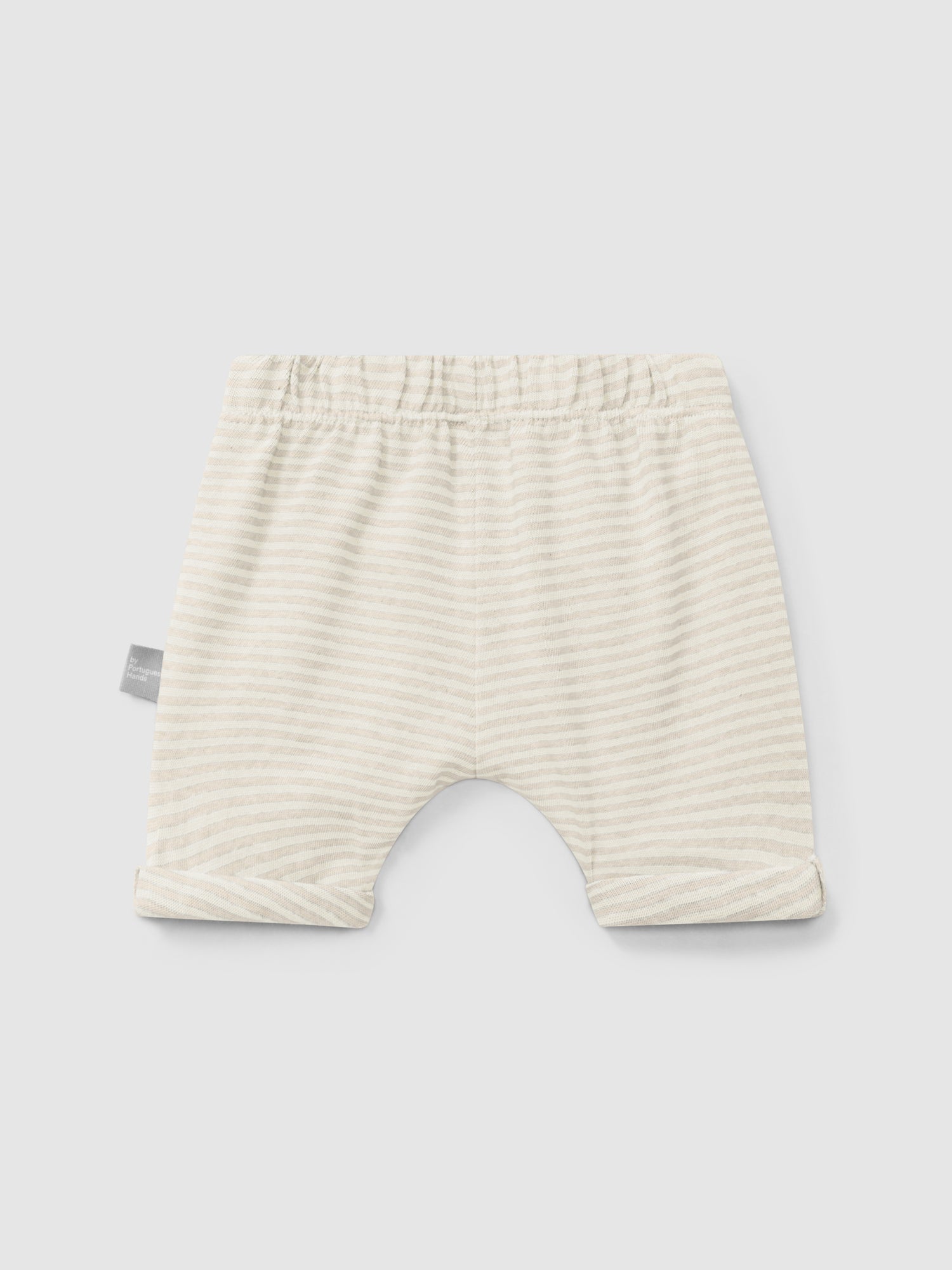 Cotton striped shorts Beige