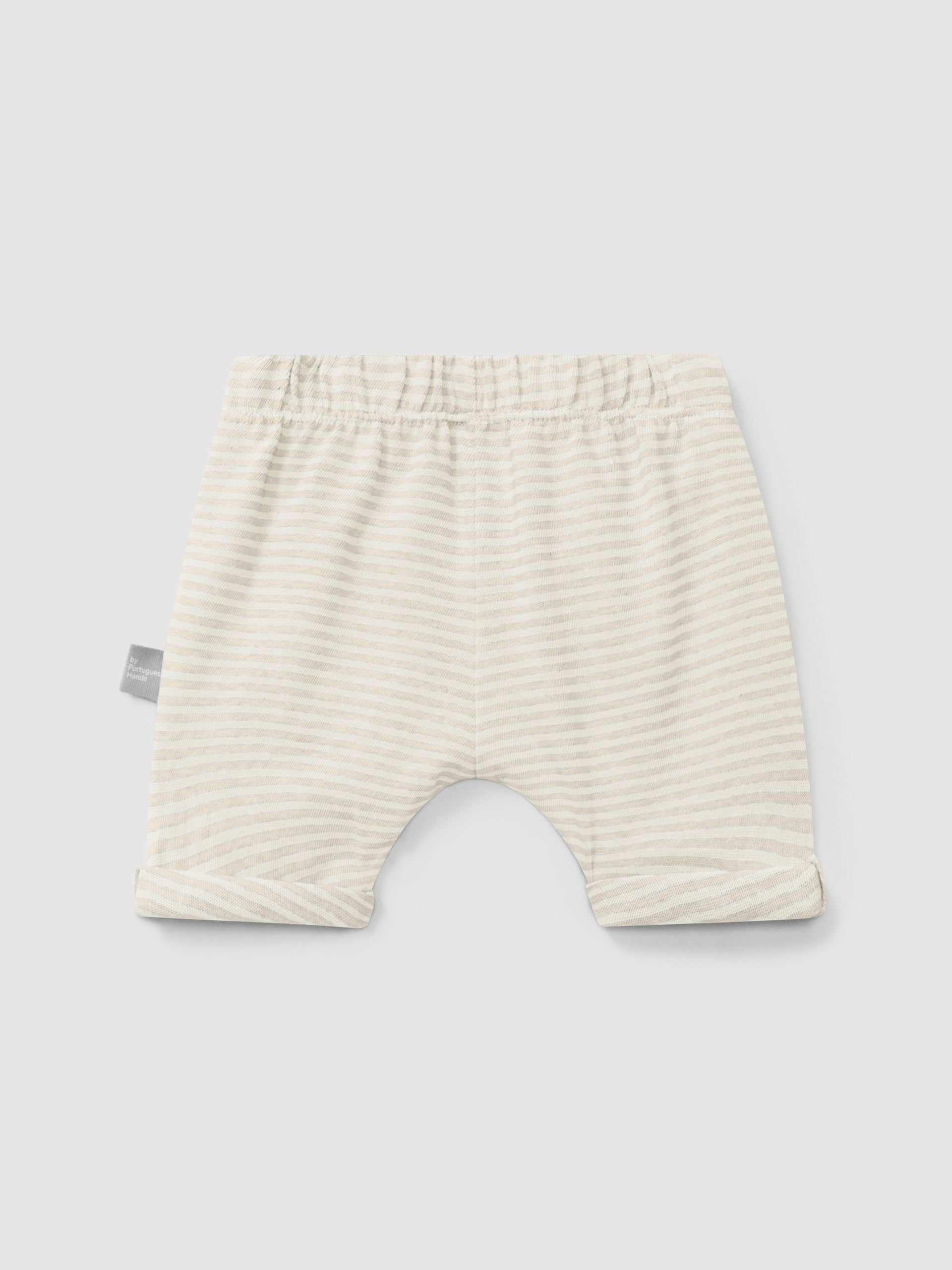 Cotton striped shorts Beige