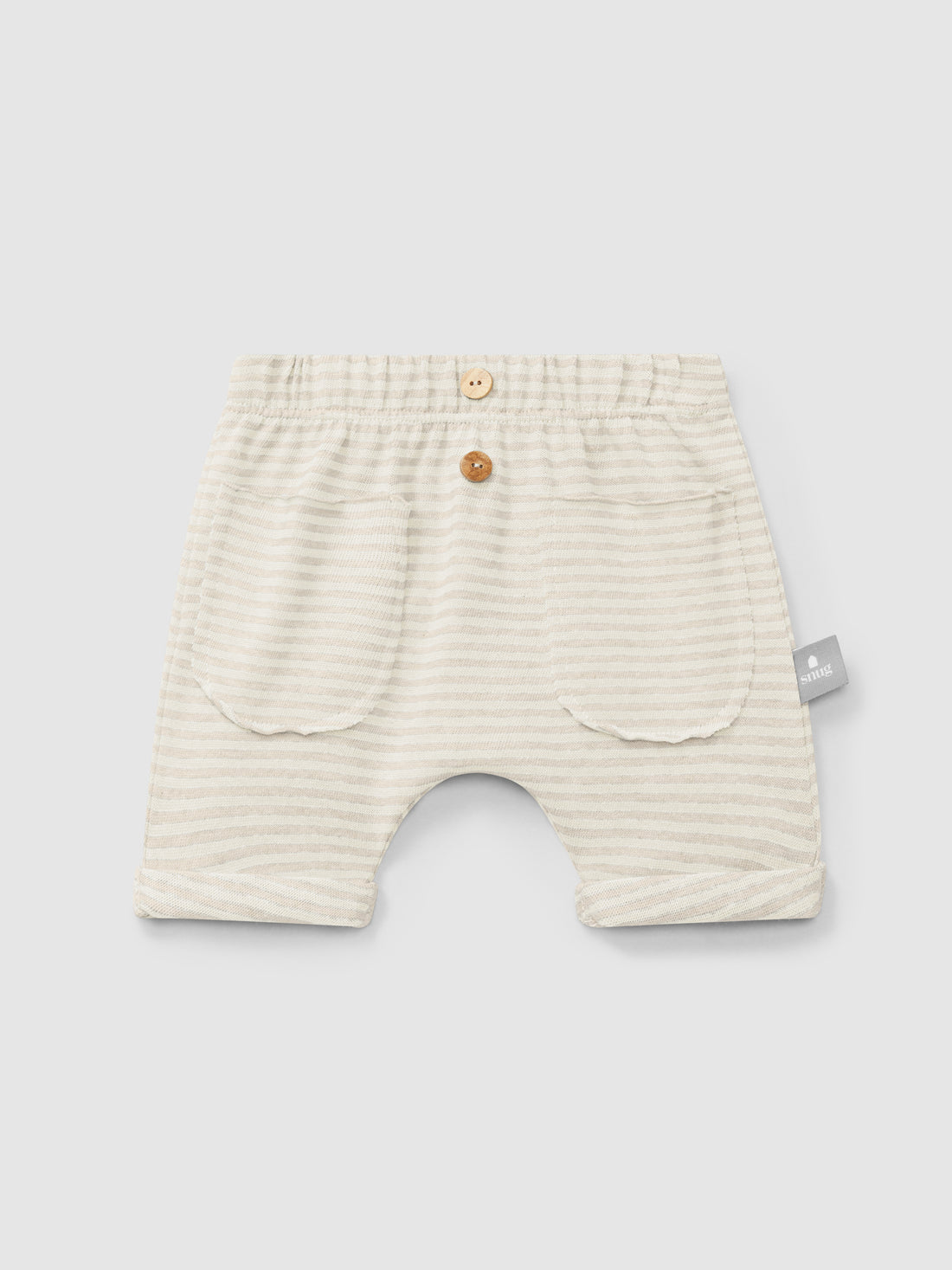 Cotton striped shorts Beige