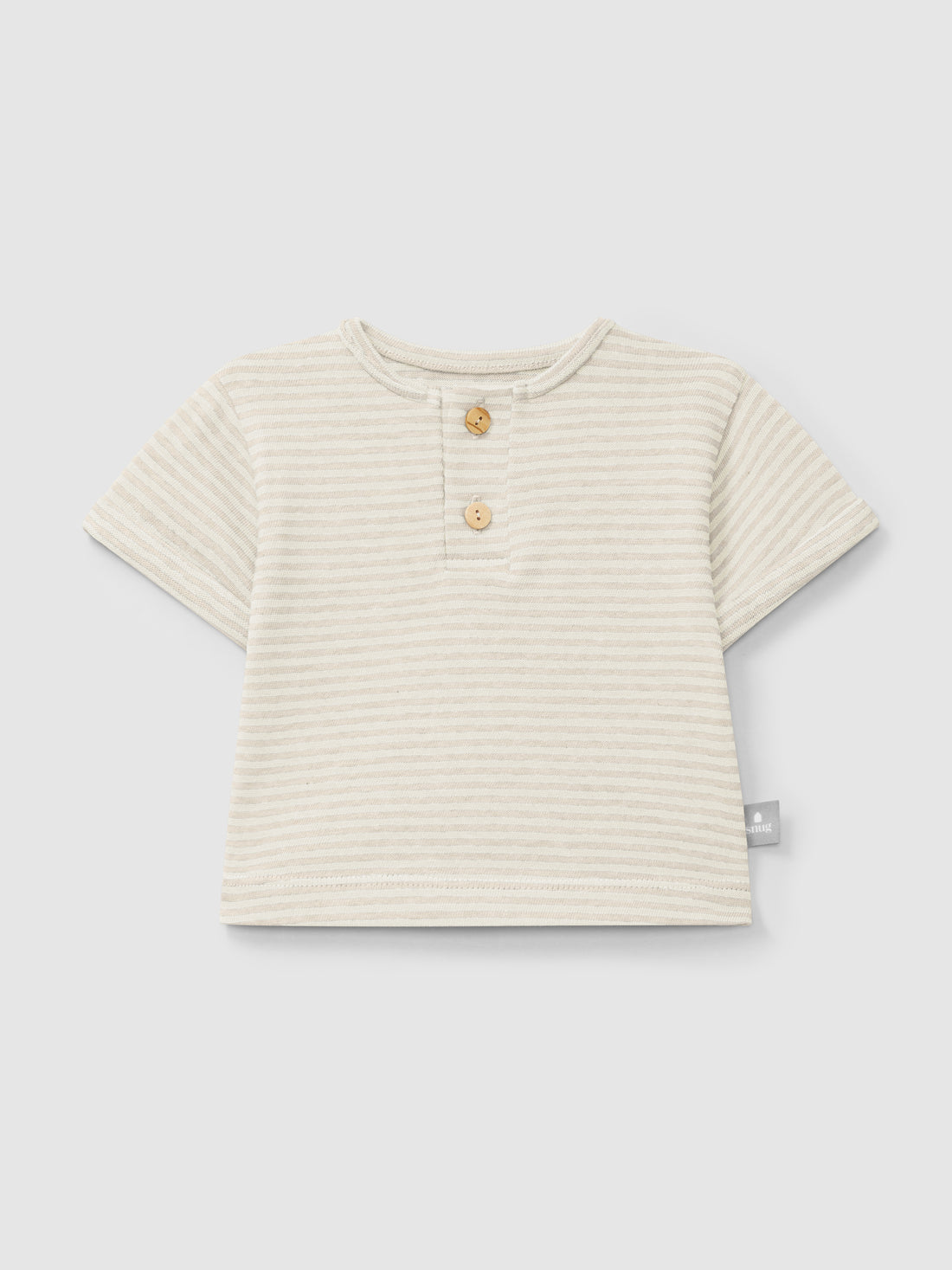Cotton striped T-shirt Beige