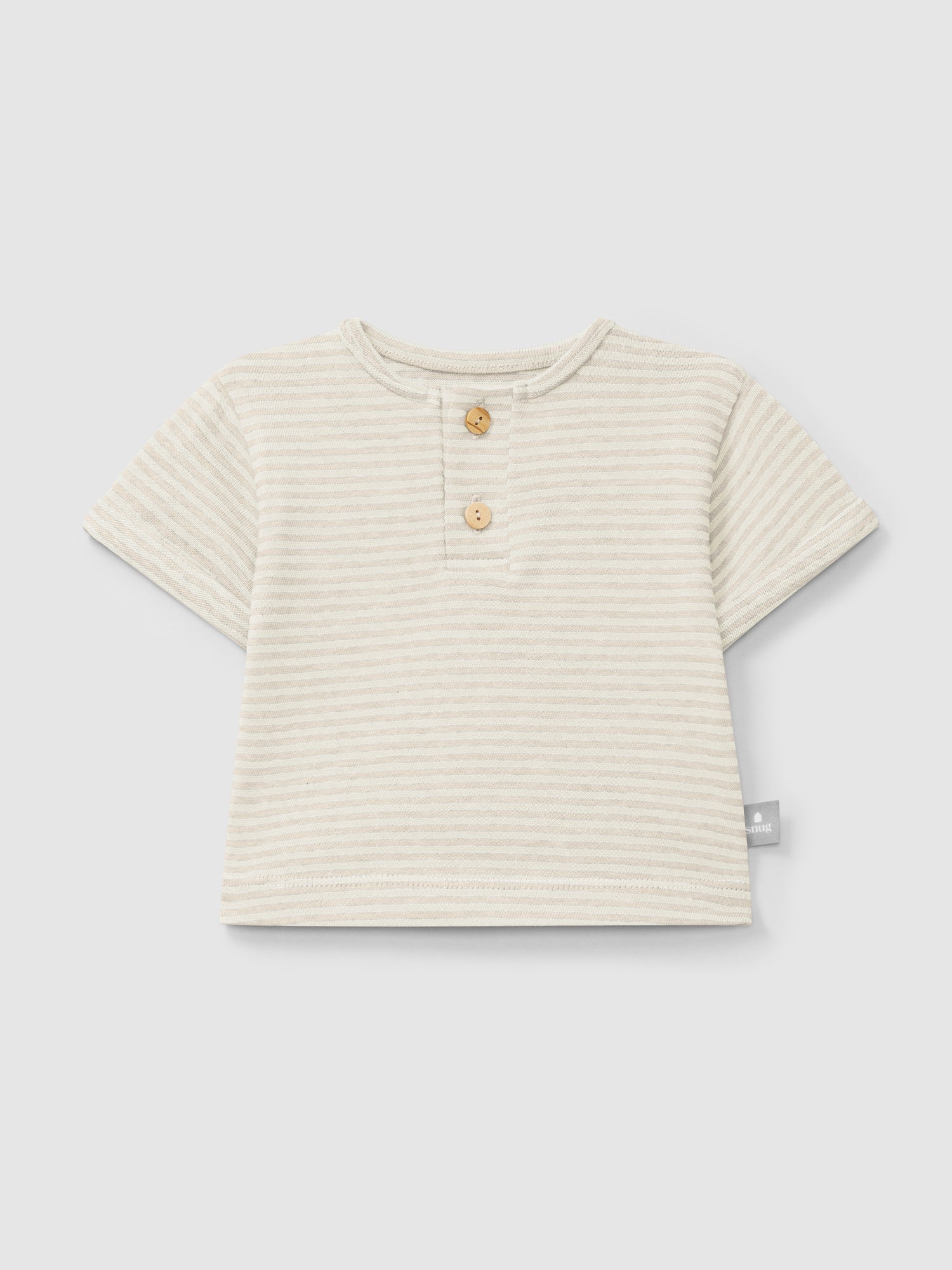 Cotton striped T-shirt Beige