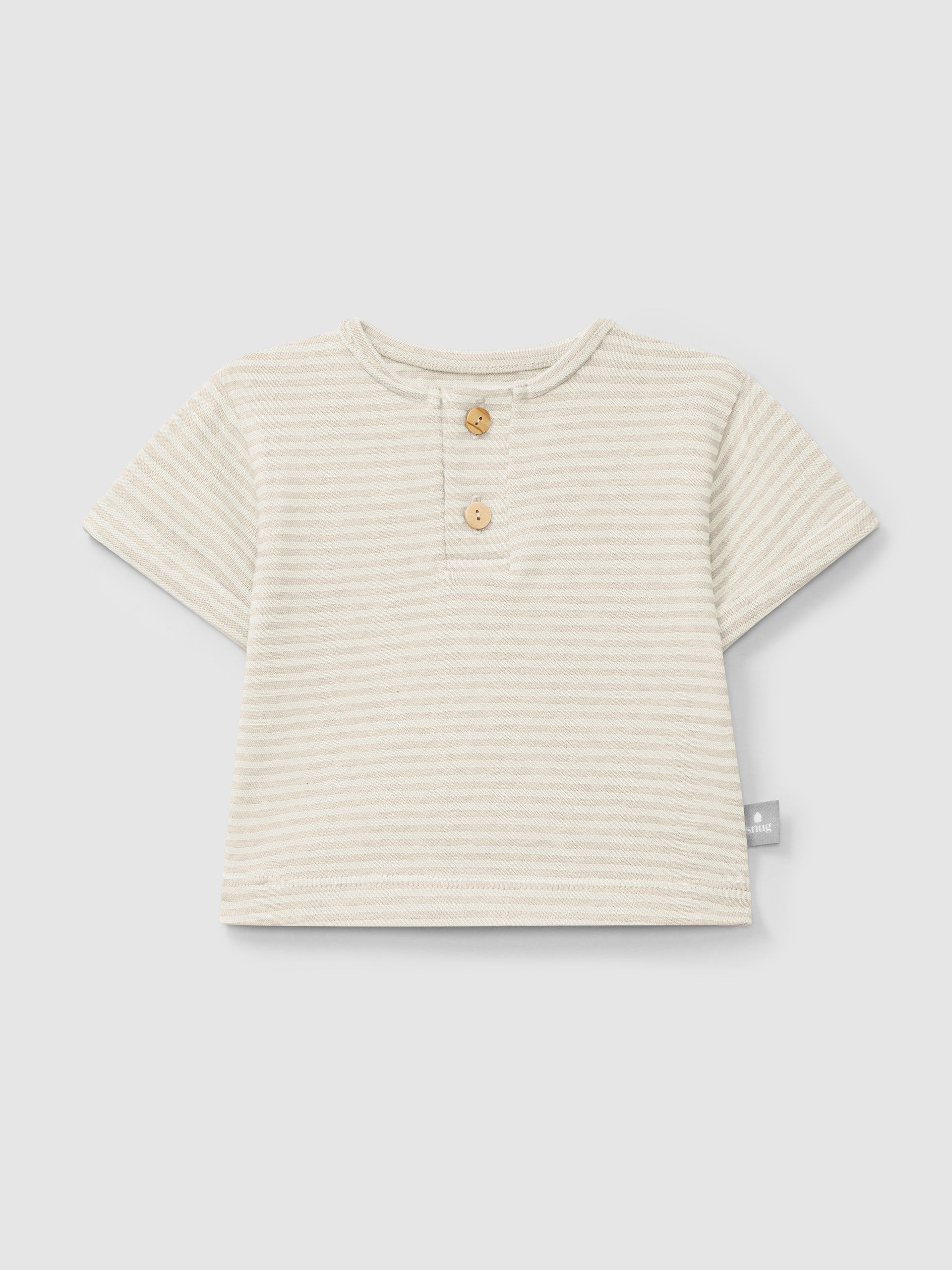 Cotton striped T-shirt Beige