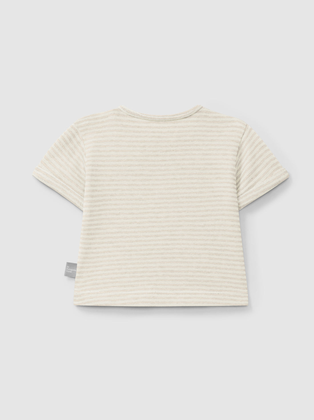 Cotton striped T-shirt Beige