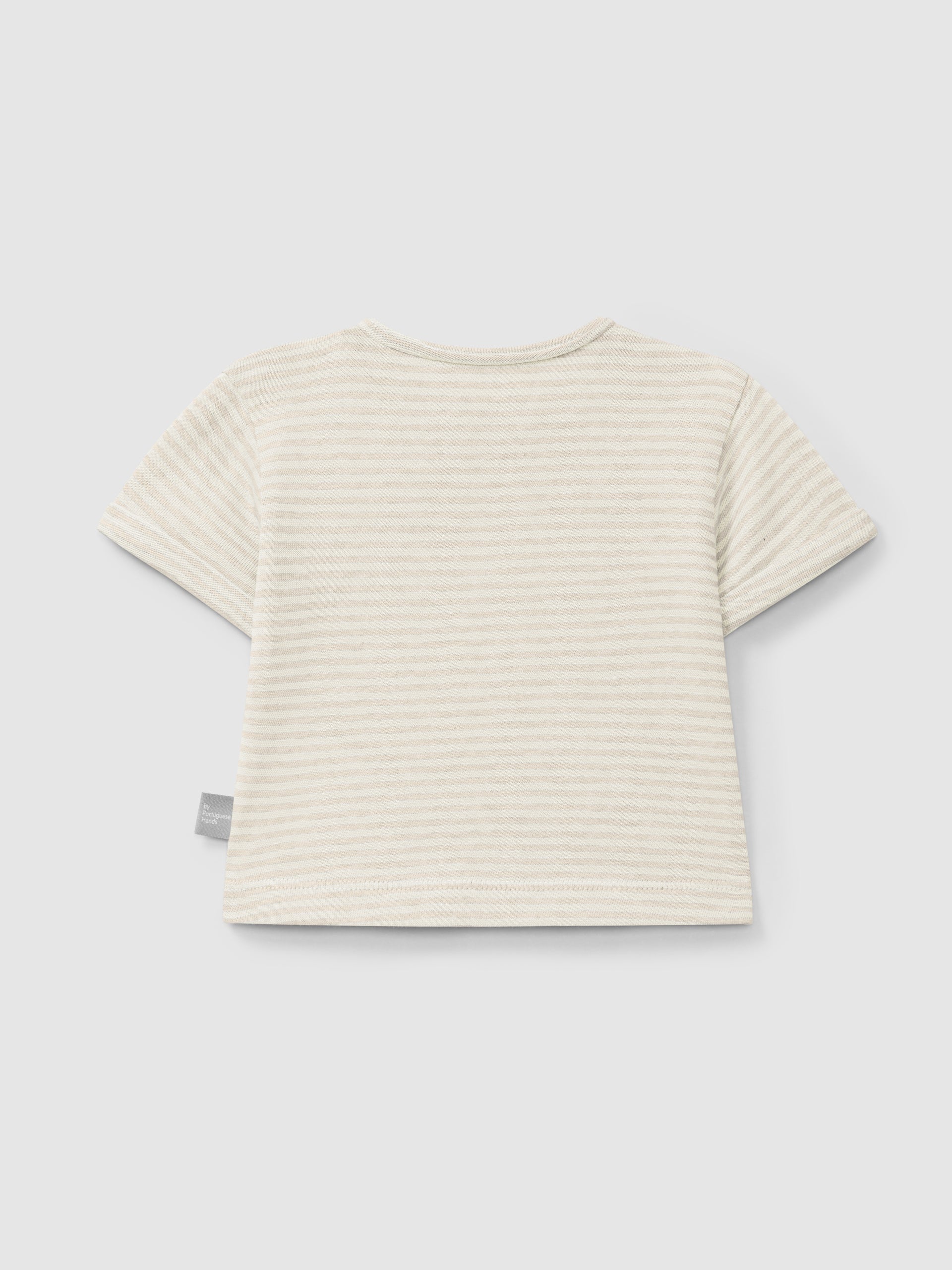 Cotton striped T-shirt Beige