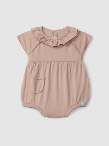 Shortie met ruffle oud roze