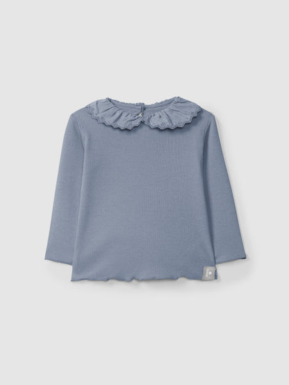 Ribbed jersey met lange mouwen indigo