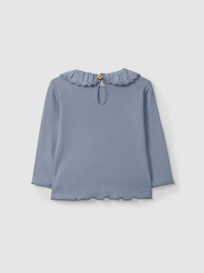 Ribbed jersey met lange mouwen indigo