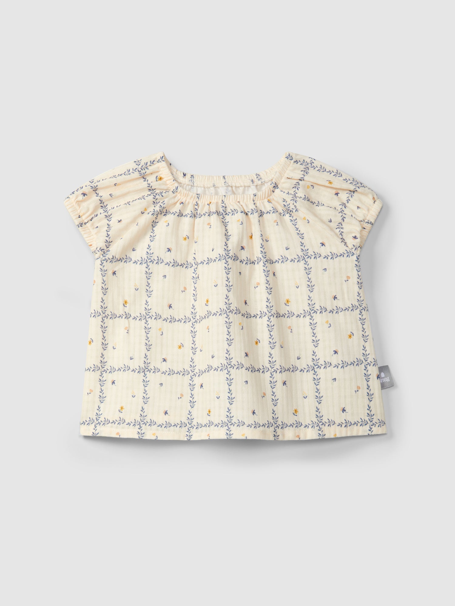 Blouse printed textured cotton