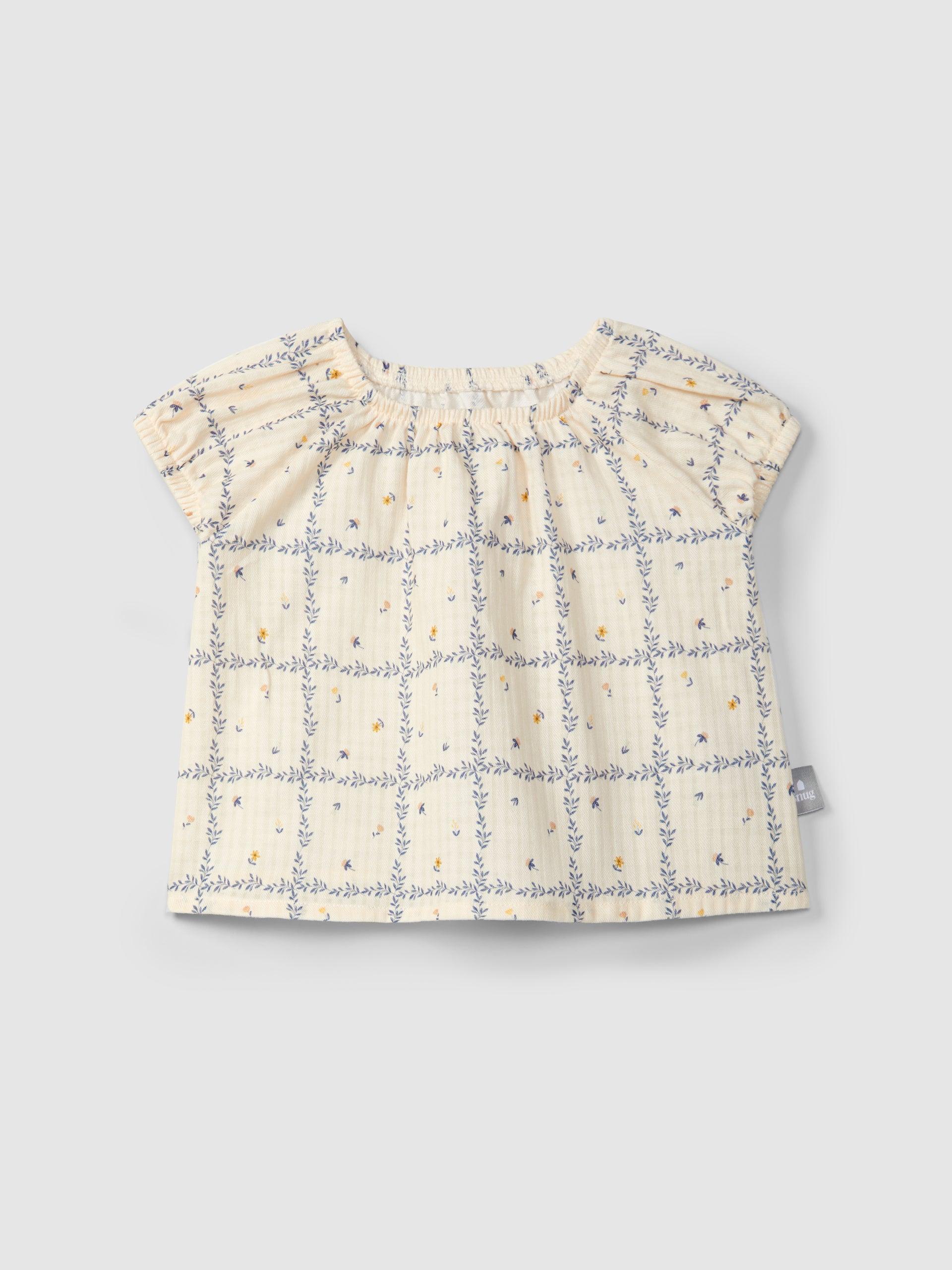 Blouse printed textured cotton