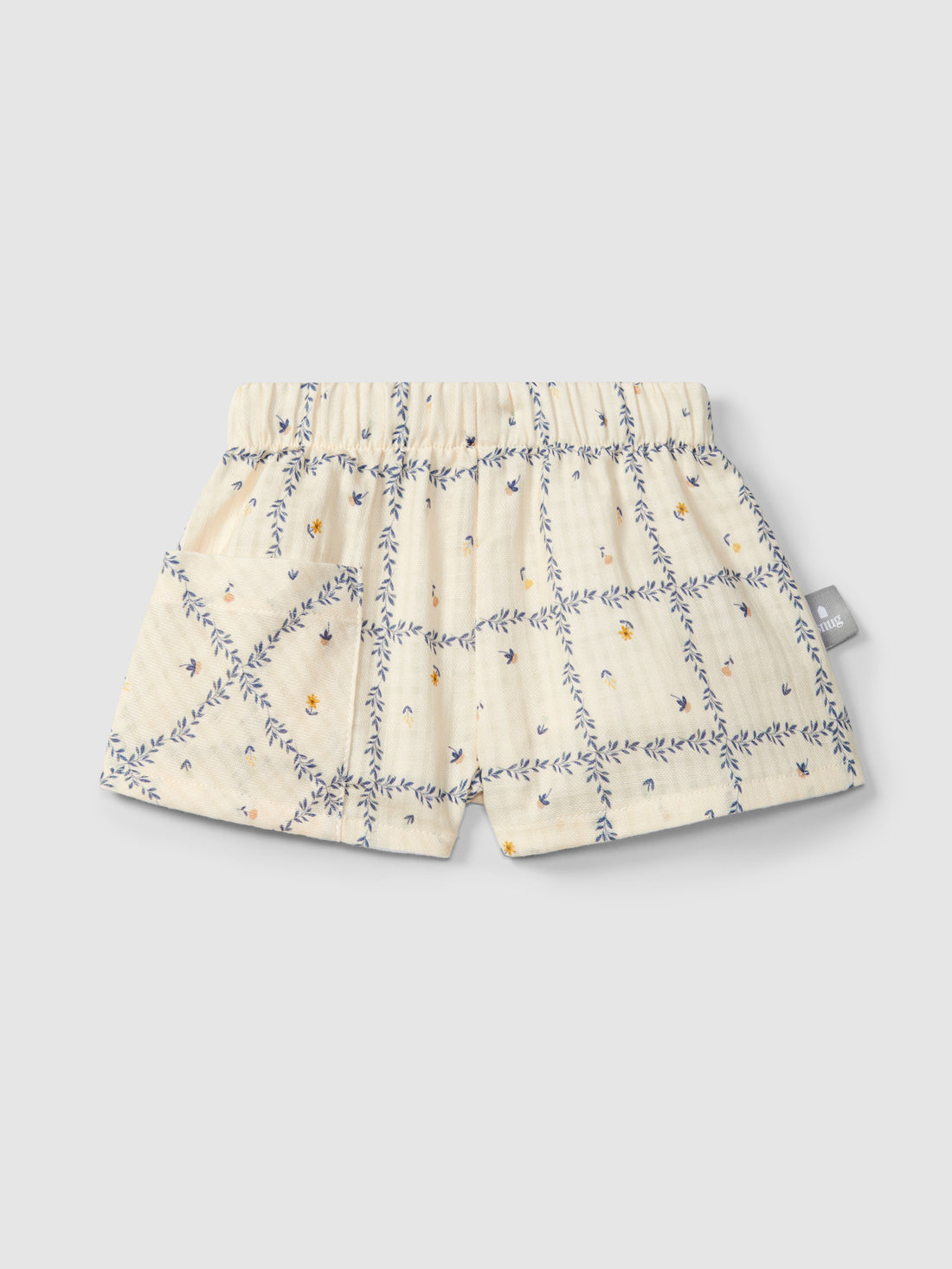 Pull-up short in katoen met getextureerde print