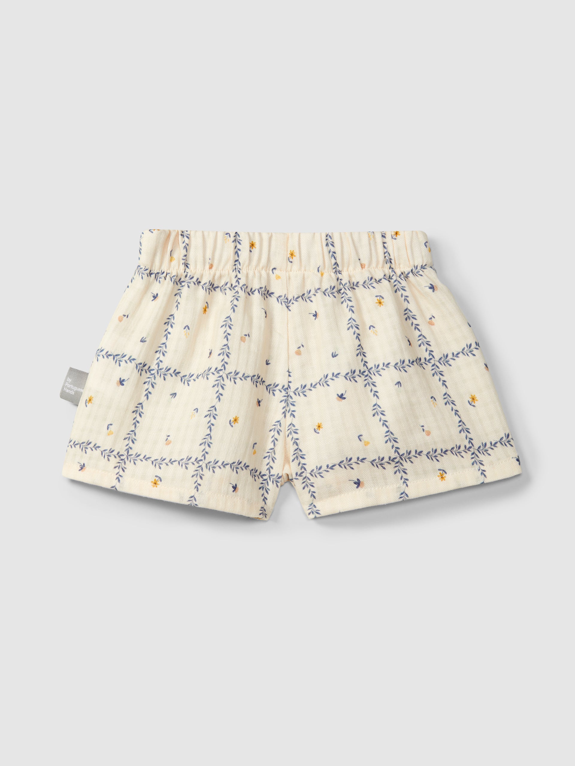 Pull-up short in katoen met getextureerde print