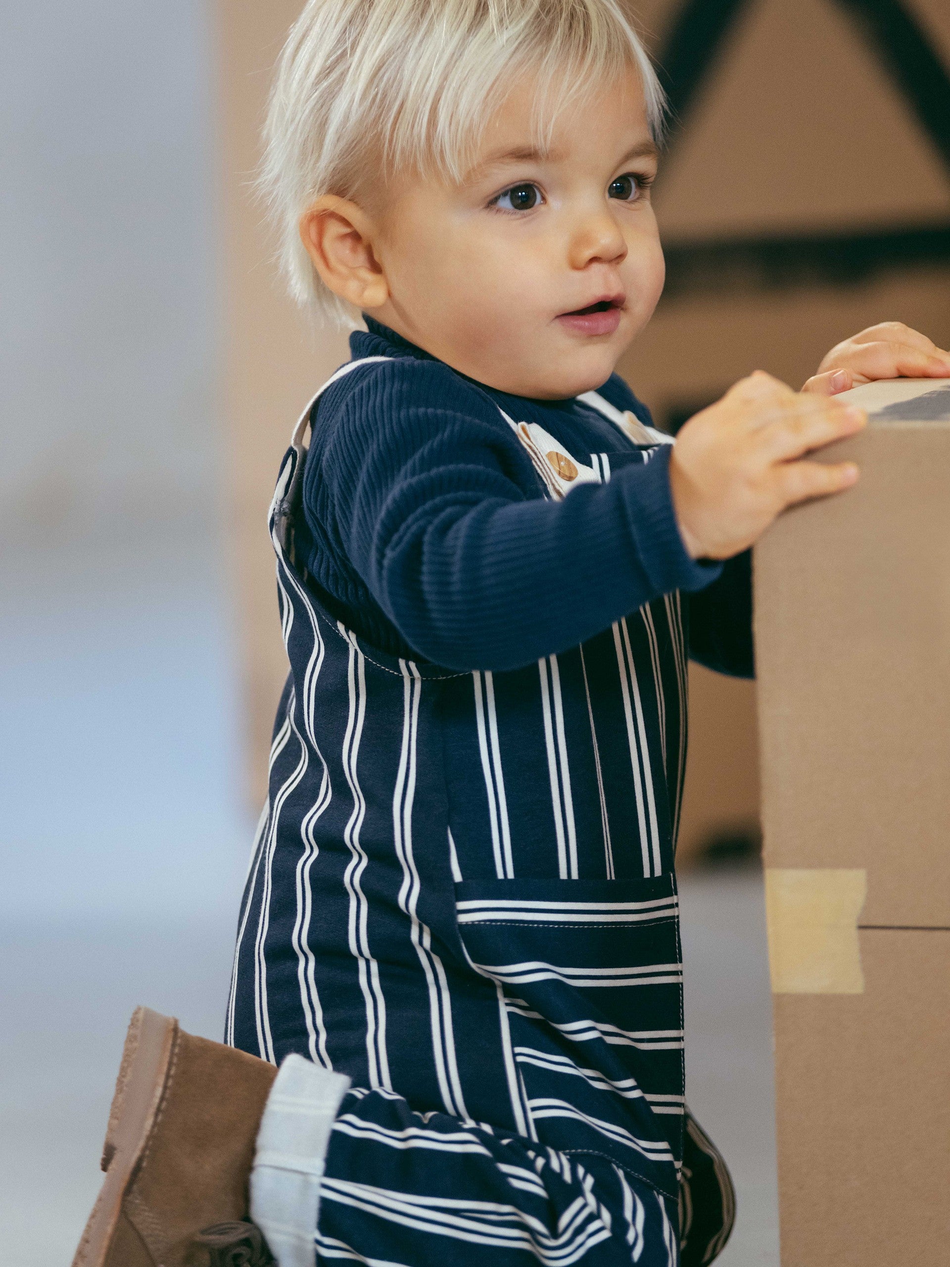 SNUG - Tuinbroek - blauw en wit