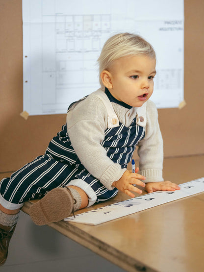 SNUG - Tuinbroek - blauw en wit