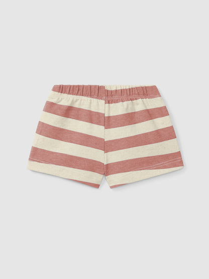 Pull-up short terracotta stripe