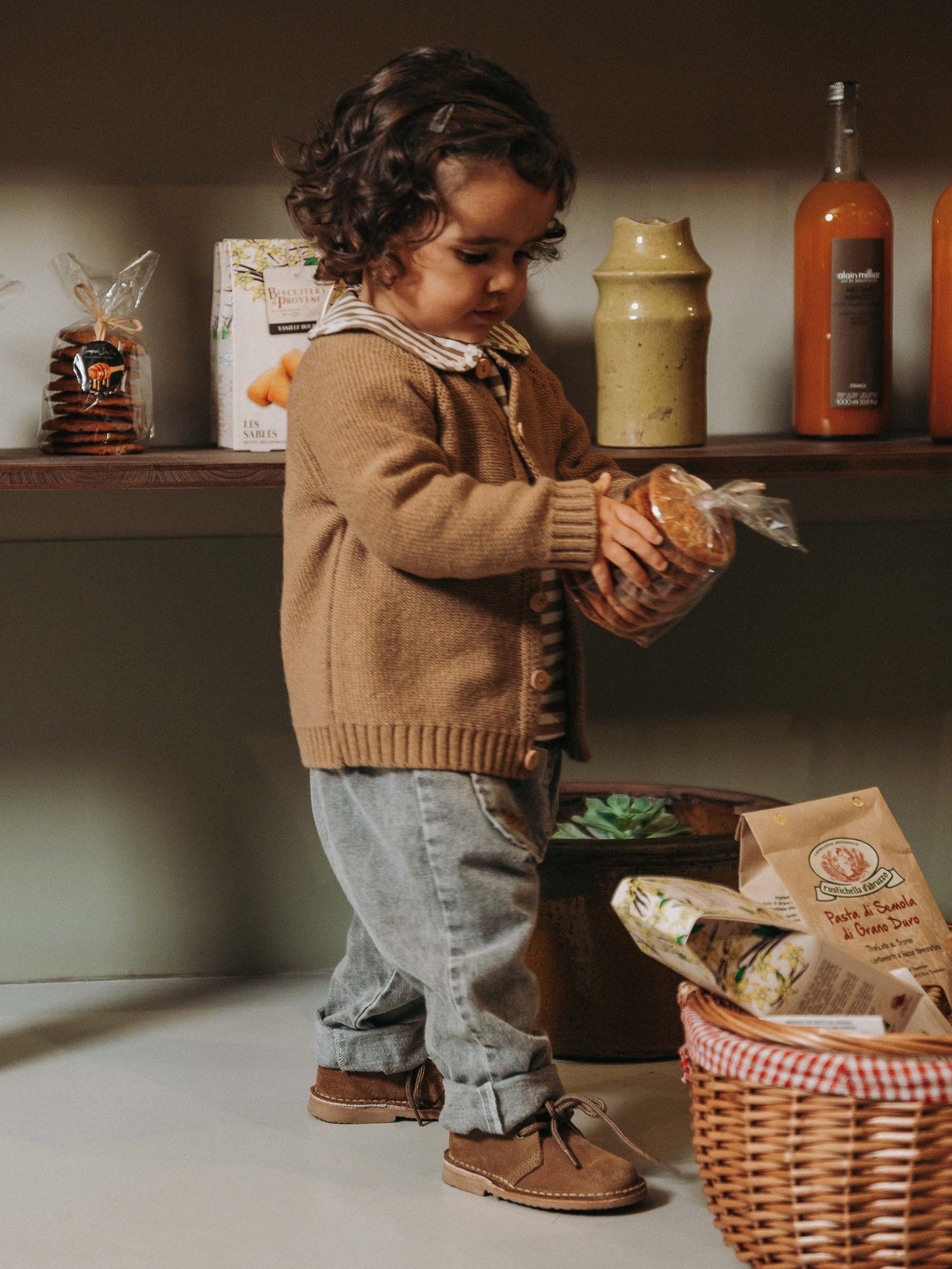 Longsleeve - met kraagje - bruin