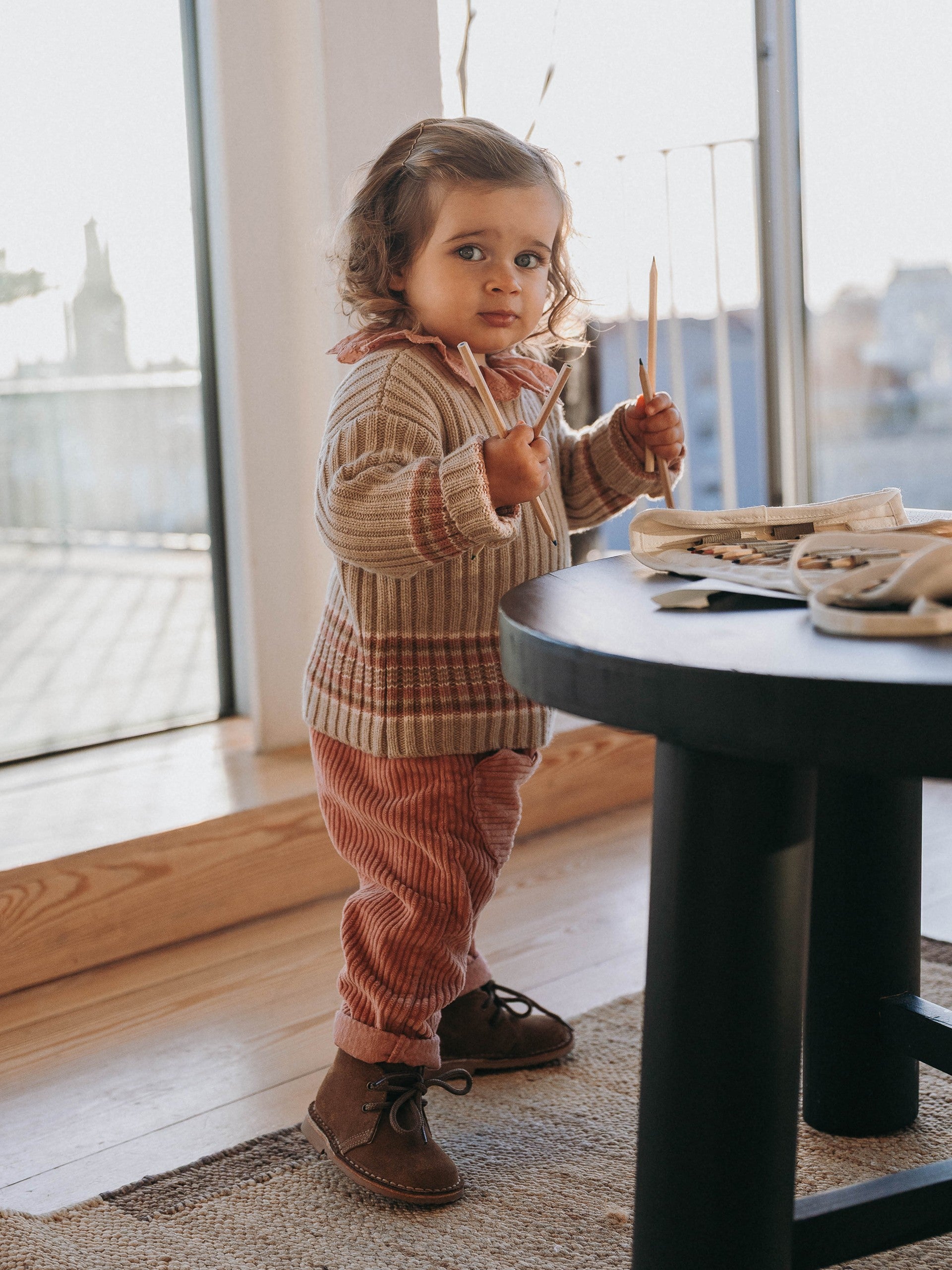 Knitted sweater - roze