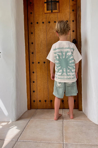 little terry SHORTS soft green