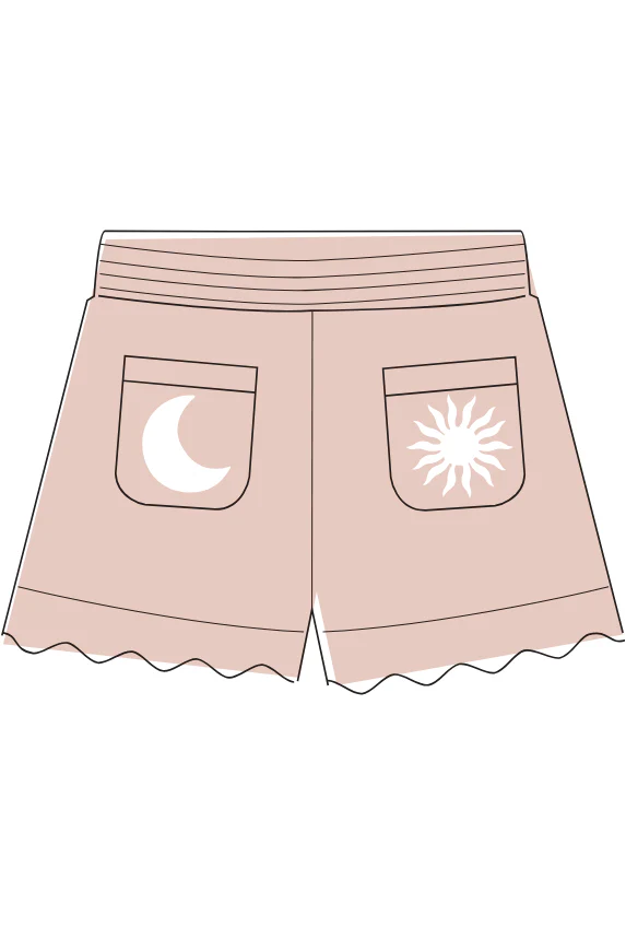 Little terry ruffle SHORTS pink