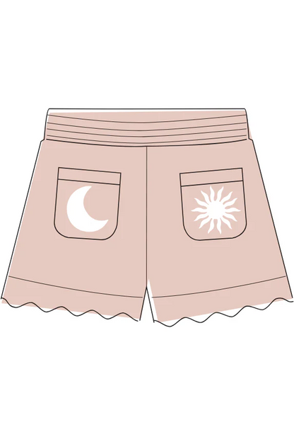 Little terry ruffle SHORTS pink
