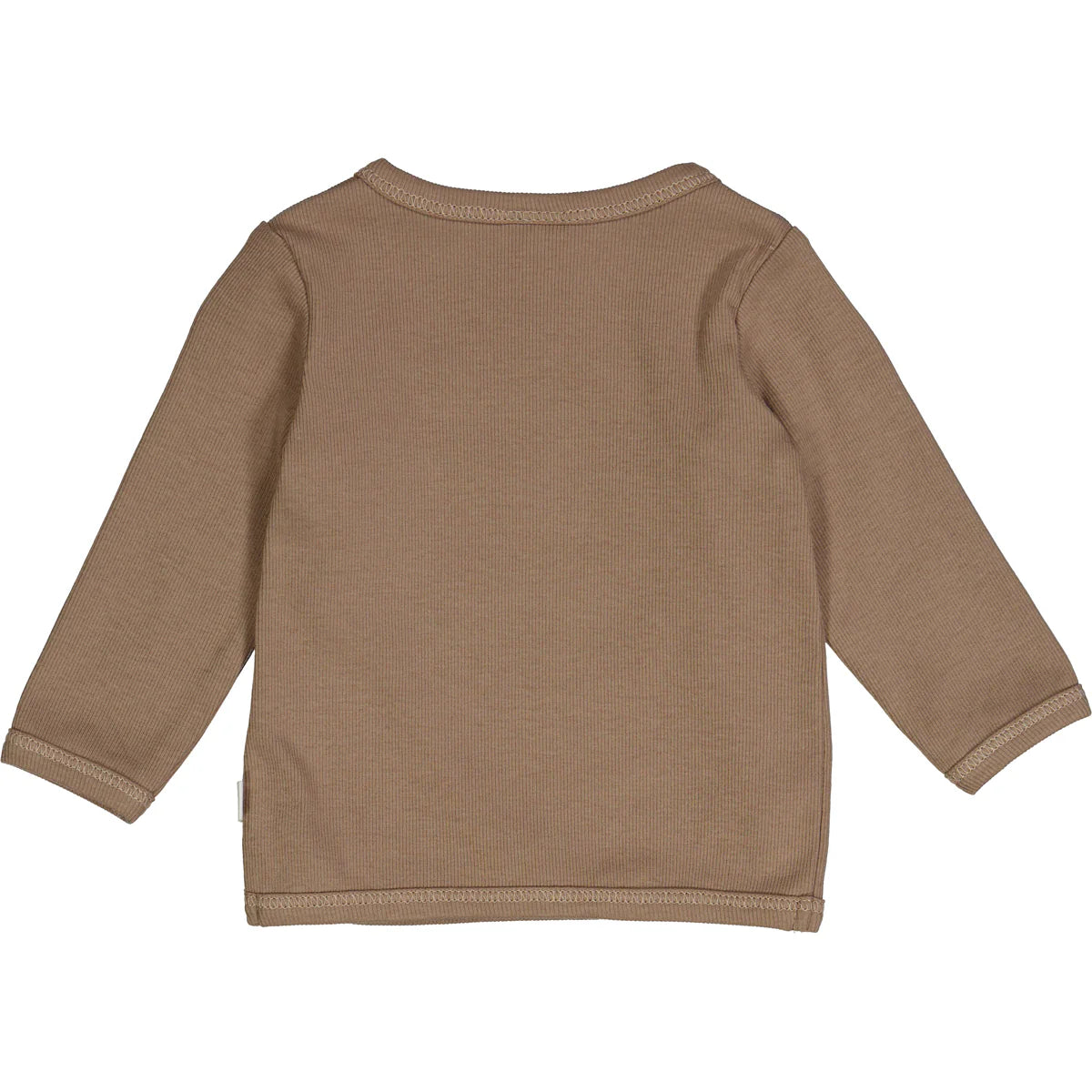 RIB cardigan with cross closure - Walnut