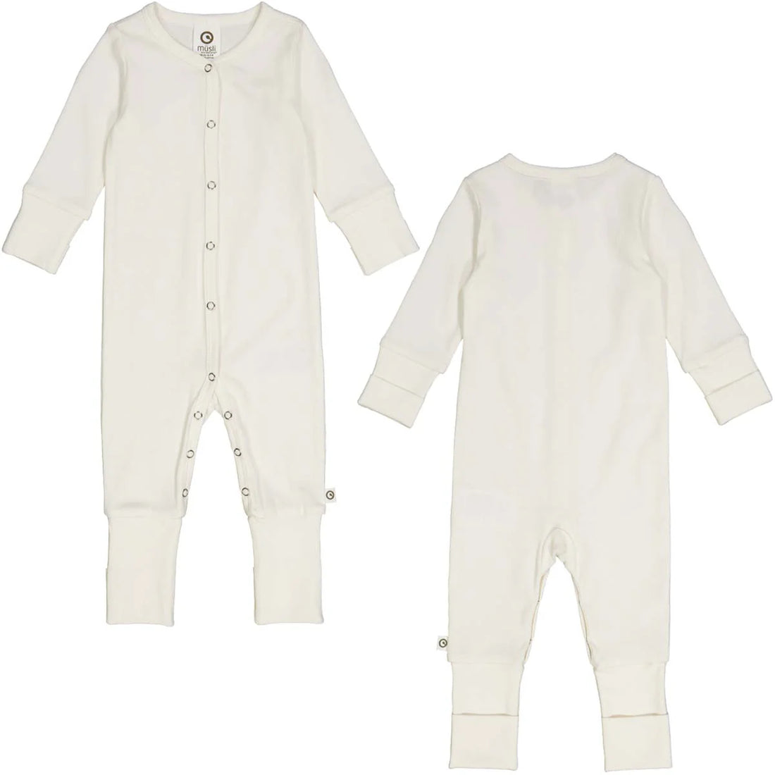 RIB bodysuit with feet - Cream