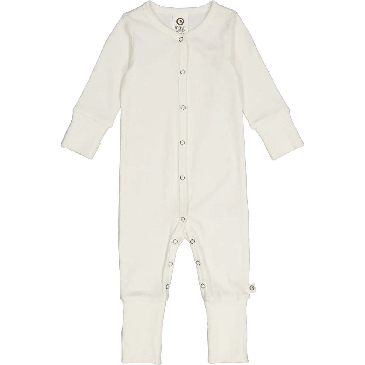 RIB bodysuit with feet - Cream