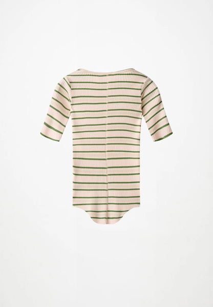 RONELLE T-SHIRT - cloud green stripe