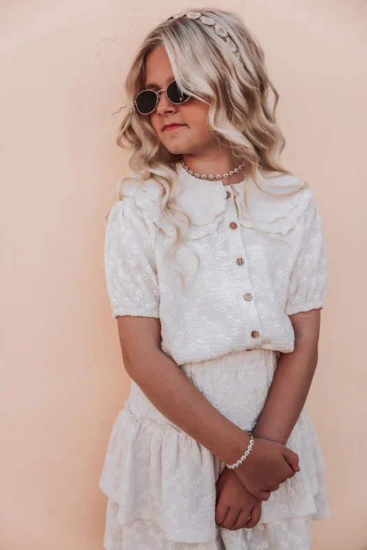 BLOUSE NALANI FLOWERS ECRU