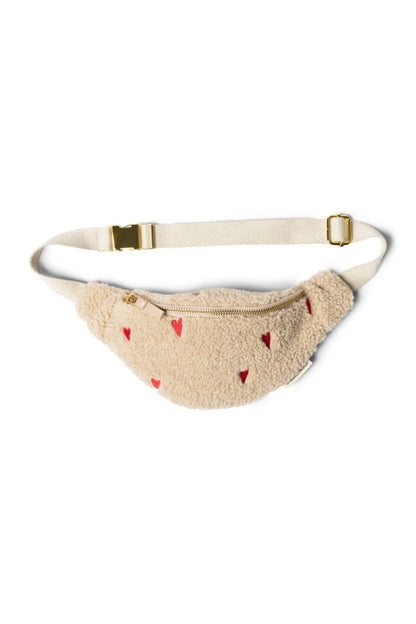 Teddy Hearts Mini Fanny Pack ecru