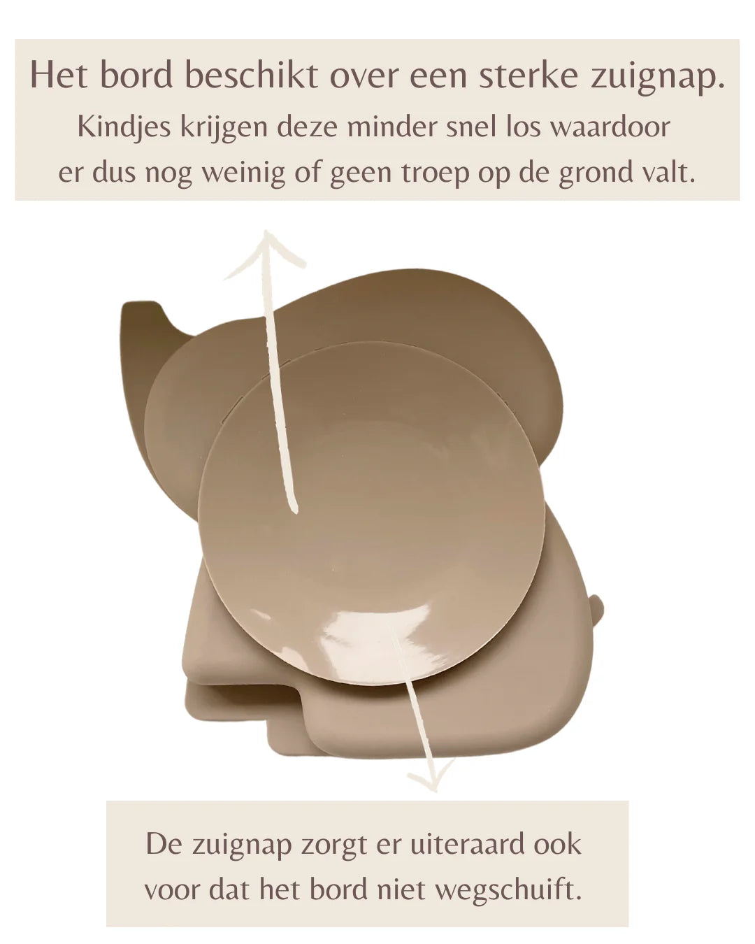 Pinnawala verdeelbord met zuignap l Beige