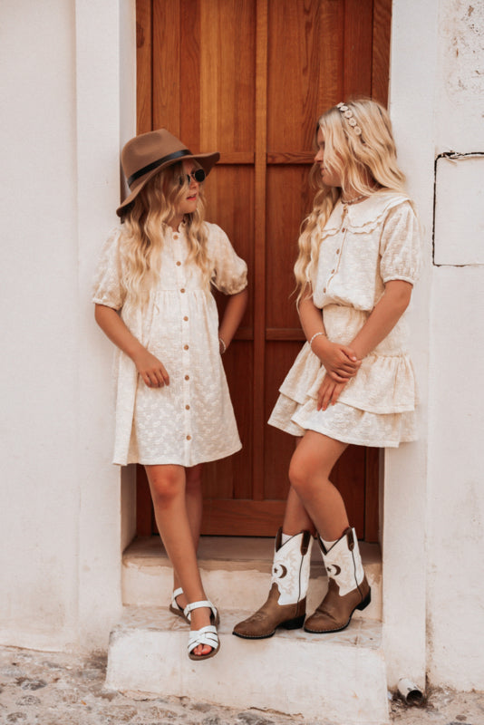 DRESS VAYANA FLOWERS ECRU