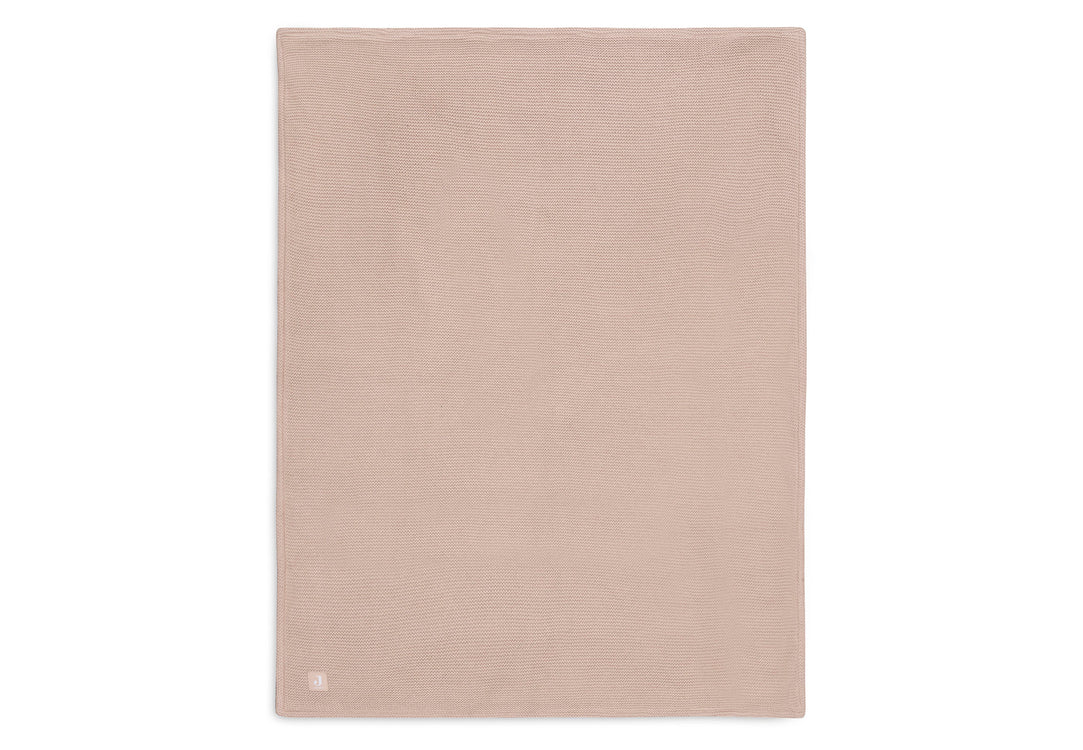 Jollein - Deken Wieg 75x100cm Basic Knit - Wild Rose/Fleece