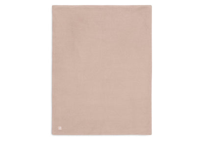 Jollein - Deken Wieg 75x100cm Basic Knit - Wild Rose/Fleece