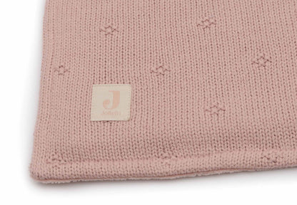 Jollein - Deken Wieg 75x100cm Cosy Knit - Wild Rose/Velvet