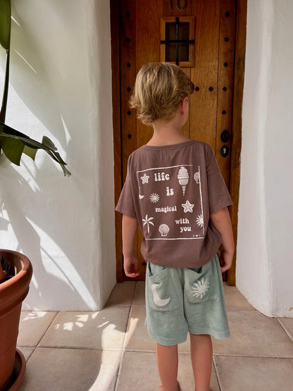 little terry SHORTS soft green