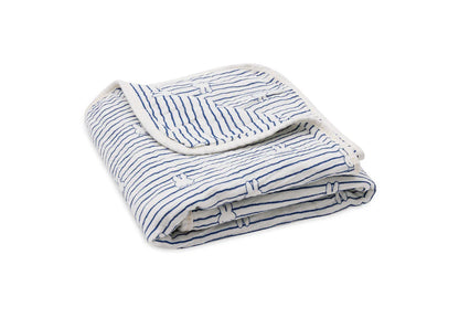 Deken Wieg Hydrofiel 75x100cm Miffy Stripe - Navy