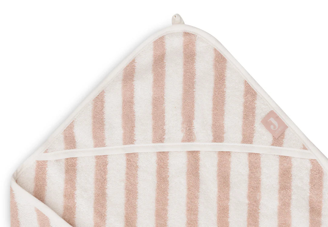 Badcape 75x75cm Stripe Terry - Wild Rose - GOTS