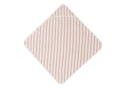 Badcape 75x75cm Stripe Terry - Wild Rose - GOTS