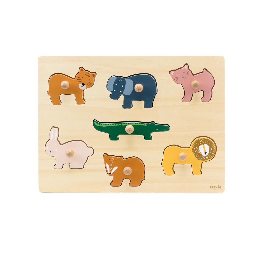 Houten dierenpuzzel - 7 stuks