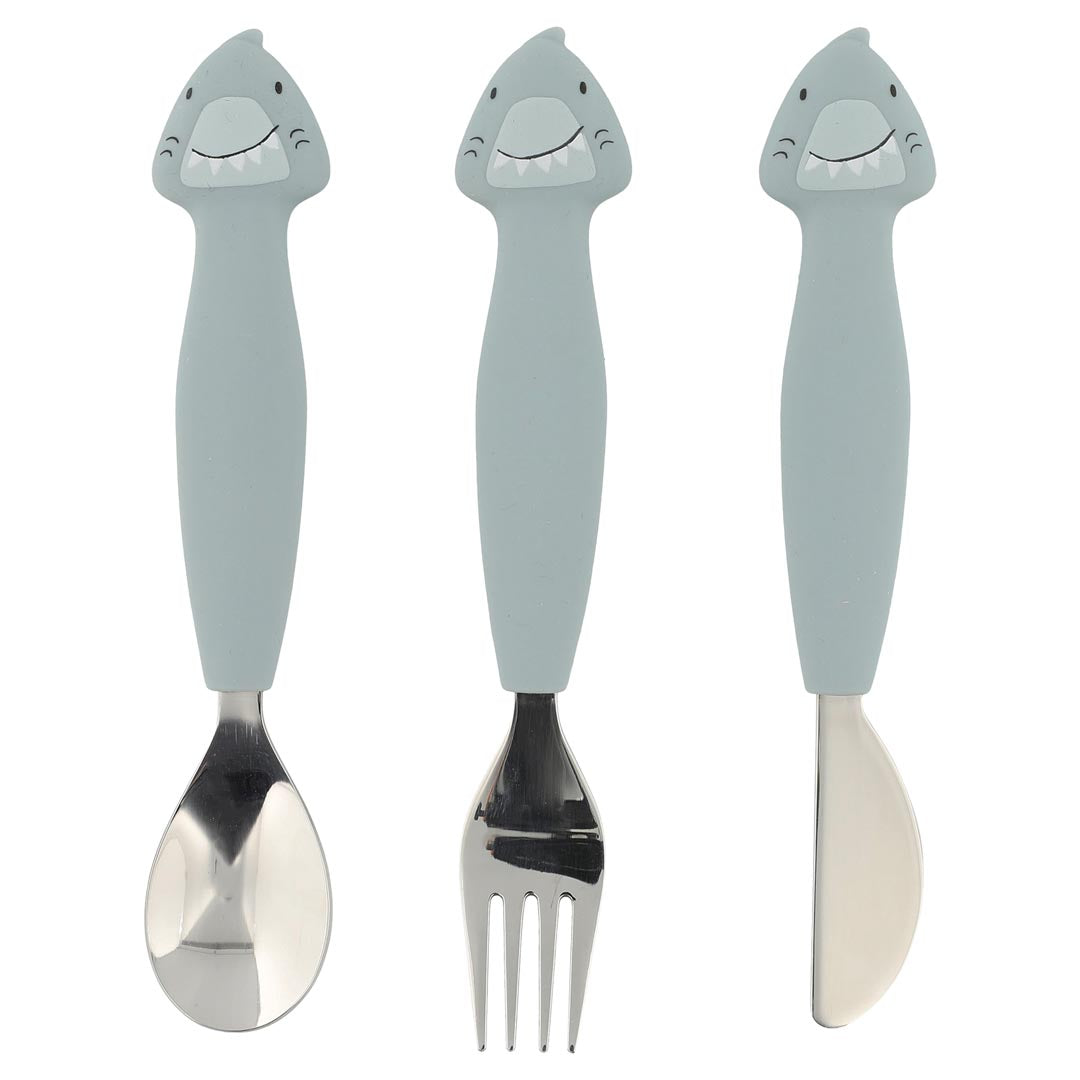 Siliconen bestekset 3-pack - Mr. Shark