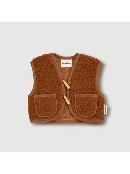 Sherpa-vest van wol - Kastanjebruin