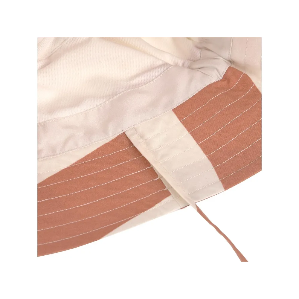 Vissershoedje checker board - stripes clay, sea salt