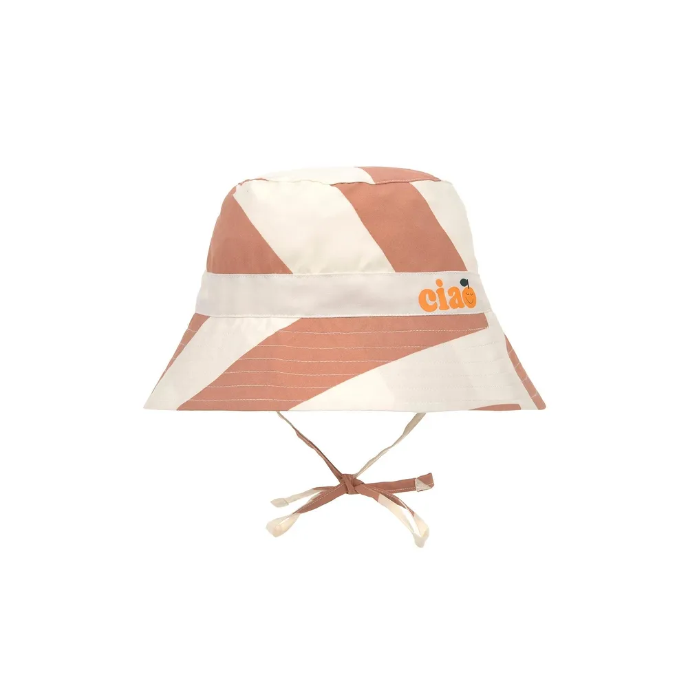 Vissershoedje checker board - stripes clay, sea salt